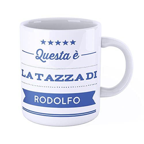 Prodotto made in Italy iMage Tazza Mug con nome Rodolfo Questa è la tazza di Rodolfo - regalo divertente per ogni occasione