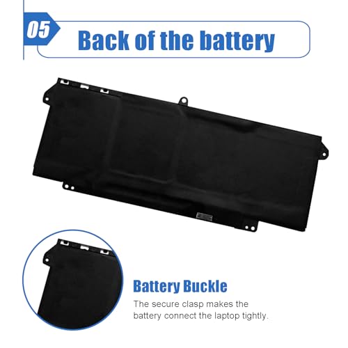 Image of 7FMXV 63Wh Laptop Battery Replacement for Dell Latitude 5320 7320 7420 7520 Series TN2GY 0TN2GY 9JM71 4M1JN 1PP63 727CG HDGJ8 MHR4G CN-0727CG CN-0TN2GY 15.2V 3941mAh
