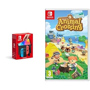 Nintendo Switch OLED Model Neon Blue/Neon Red + Animal Crossing: New Horizons (Switch)