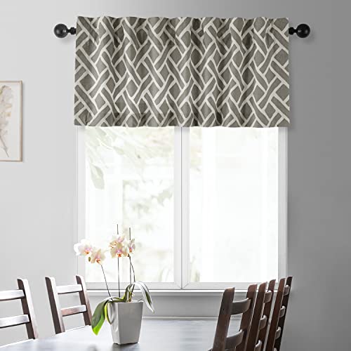 Image of HPD Half Price Drapes Window Valance 50 X 19 Cotton Martinique Printed, PRCT-VLD07-19, Martinique Taupe
