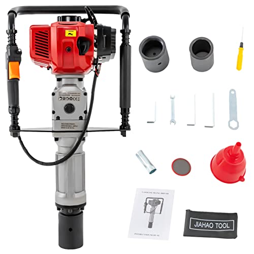 NOLANTISI Handheld Pile Driver, 52CC 2-Stroke Gasoline Pile Driver Hammer, Portable Pile Driver Kit Farm Fence Post Hammer Push Pile Air Cooling Single Cylinder (52)