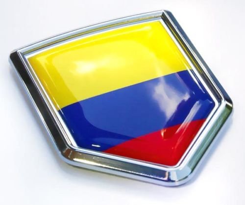 Car Chrome Decals Colombian Emblem 3D Sticker, Chrome, Vehicle Emblem