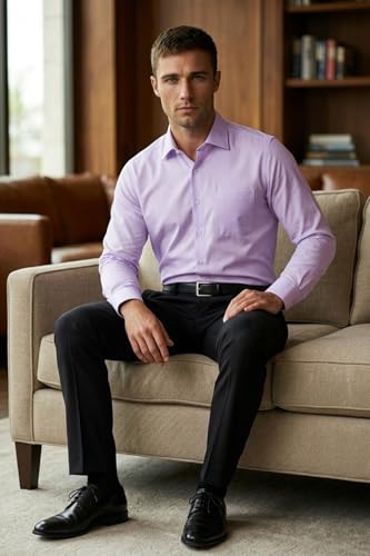 Image of Louis Philippe Men's Regular Fit Easy to Iron Everyday wear Premium Cotton Full Sleeve Solid Formal Shirt