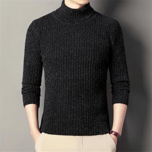 Men's Slim Fit High Neck Sweater Solid Color Knitted Pullover Warm Daily Casual Winter Jumper3