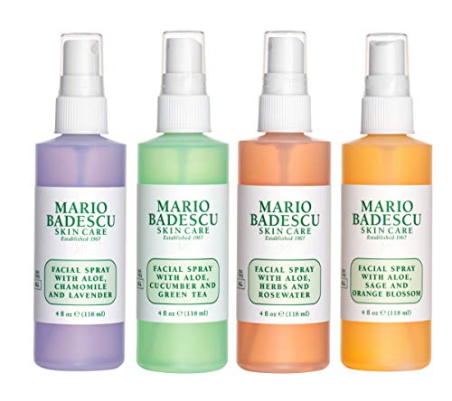 Mario Badescu Facial Spray Collection, Includes Aloe, Cucumber, Green Tea, Herbs, Rosewater, Chamomile, Lavender, Sage And Orange Blossom, 4 Fl Oz (Pack Of 4) #TOP7