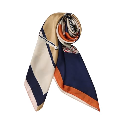 Alexis Leroy 35 * 35 Inch Women's Elegant Large Square Scarf Silk-Like Satin Head Wrap Neck Scarf4