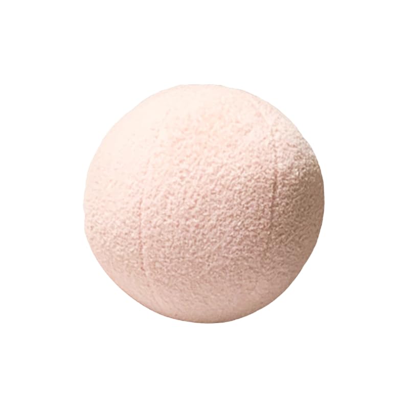 Tezimjia 11.8 inch Simple Smiling Face Basketball Smiling Face Pillow Plush Gift Halloween Funny Expression Children's Room Decoration (Light Pink B)