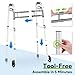 Delog Narrow Folding Walker for Seniors with Trigger Release and 5 Inches Wheels, Lightweight Supports Up to 350 lbs, Aluminum Folding Walker for Elderly, Handicapped and Disabled