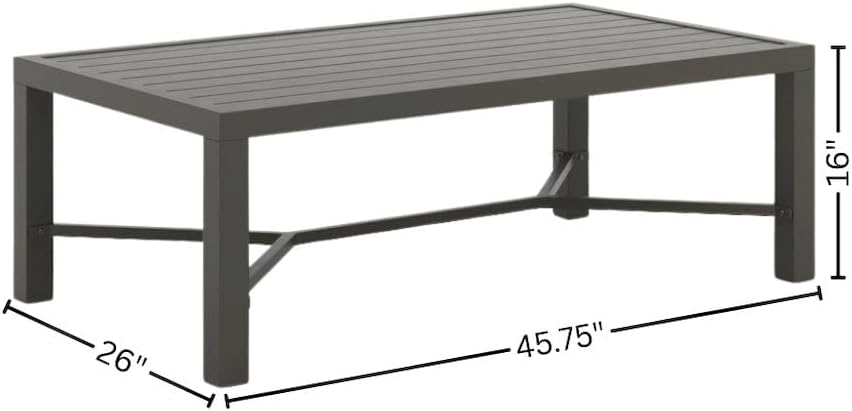2 Piece Wicker Patio Furniture Set with Outdoor Loveseat and Slatted Coffee Table, Elegant Patio Loveseat and Coffee Table for Outdoors