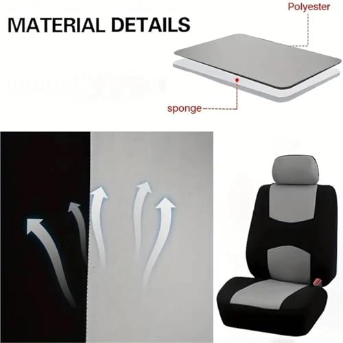 Housses de siège auto universelles polyester protection siege voiture beige set - 2
