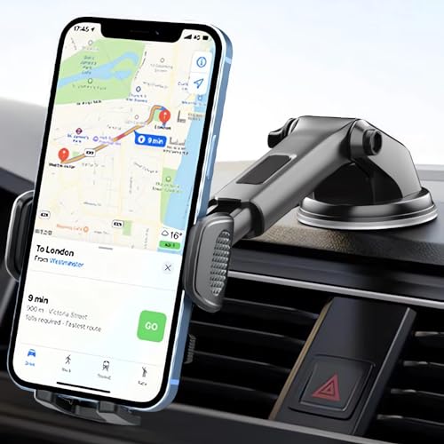 Phone Dash Mount for Car, Phone Holder for Car Windshield Dashboard Window, Gun Mount Hands Free Universal Automobile Cell Phone Holder Fit for iPhone Smartphones