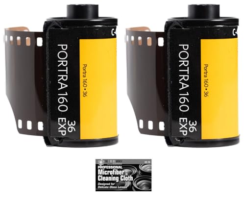 Kodak Professional Portra 160 Color Negative Film (35mm Roll Film 36 Exposures) 2-Pack with Cleaning Cloth