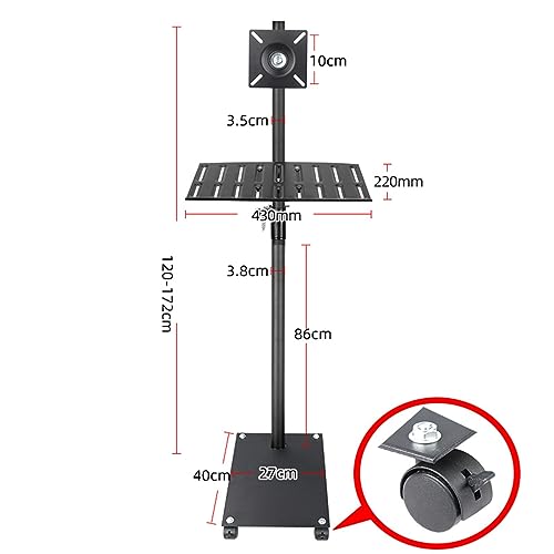Soporte móvil para TV con ruedas y estante para laptop miniatura 2