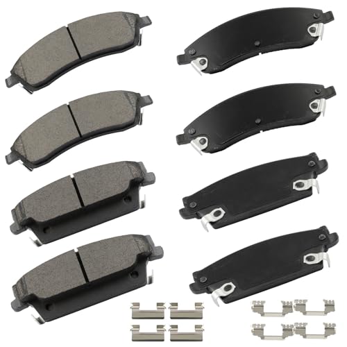 Image of cciyu D1020 & D1019 Front Rear Ceramic Disc Brake Pads Kit For Cadillac For CTS 2006-2007,For Cadillac For SRX 2004-2009,For Cadillac For STS 2005-2008