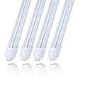 JOMITOP R17d 8 Foot V Shaped Led Tube HO Light Bulbs Rotatable 2 Pin Base 4Pack Dual-Ended Power,65W,150W Fluorescent Lamp Replacement Shop Lights, Cold White 6000K, 7800LM,Clear Cover, AC 90-277V