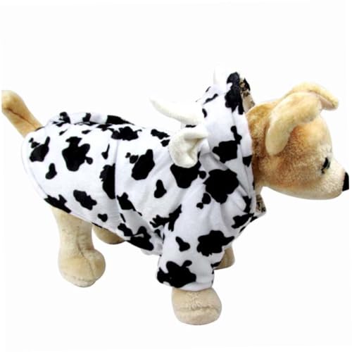 Disfraz de vaca para perro tamaño M suave algodón miniatura 6