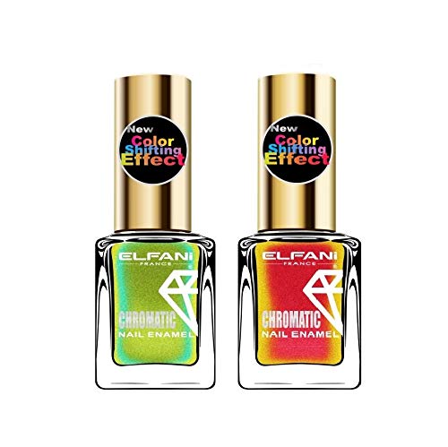 Elfani Multichrome nail polish combo of Flickering Gold + Spectrum Red-image-39