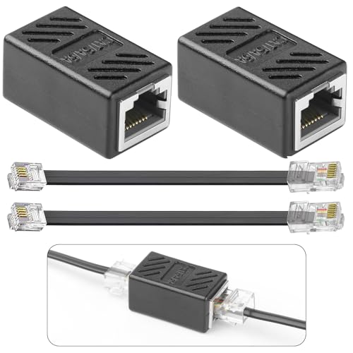 Ya en mundofriki.es: 2 Piezas Acoplador RJ45 2 Cable de Conexión RJ45-RJ11, Conector Ethernet Cat7/Cat6/Cat5e/Cat5, Adaptador RJ45 Hembra a Hembra Modular Doble Conector para Blindado de Alta Velocidad