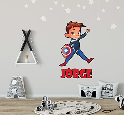Vinilo decorativo personalizado Captain Hero para pared