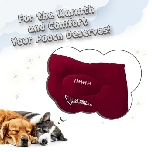 Pets First ARZ-3188 Nfl Pet Bed - Arizona Cardinals Soft & Cozy Plush Pillow Bed. thumb #1