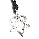 Necklace Pendant Jewelry HIM Heartagram Handmade Silver Pewter