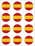 Artimagen Autocollant Cercle 12 pièces Drapeau Espagne ø 12 mm