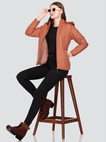Image of RARE TIMES Women's Stylish Solid Full Sleeves Jacket | Winter Wear Quilted Jacket for Travelling | Regulaer Fit Puffer Jacket For Women