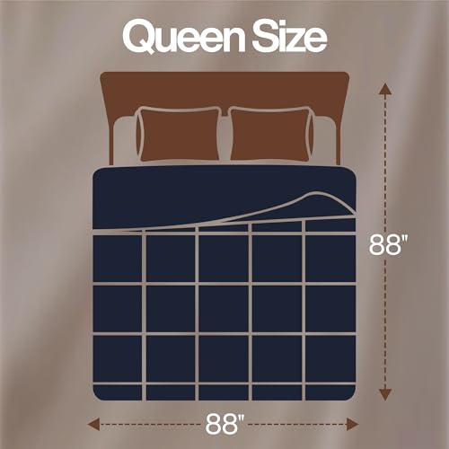 Image of Utopia Bedding Queen Comforter Duvet Insert, Quilted Navy Comforter with Corner Tabs, Box Stitched Down Alternative Comforters Queen Size 88 x 88 inches