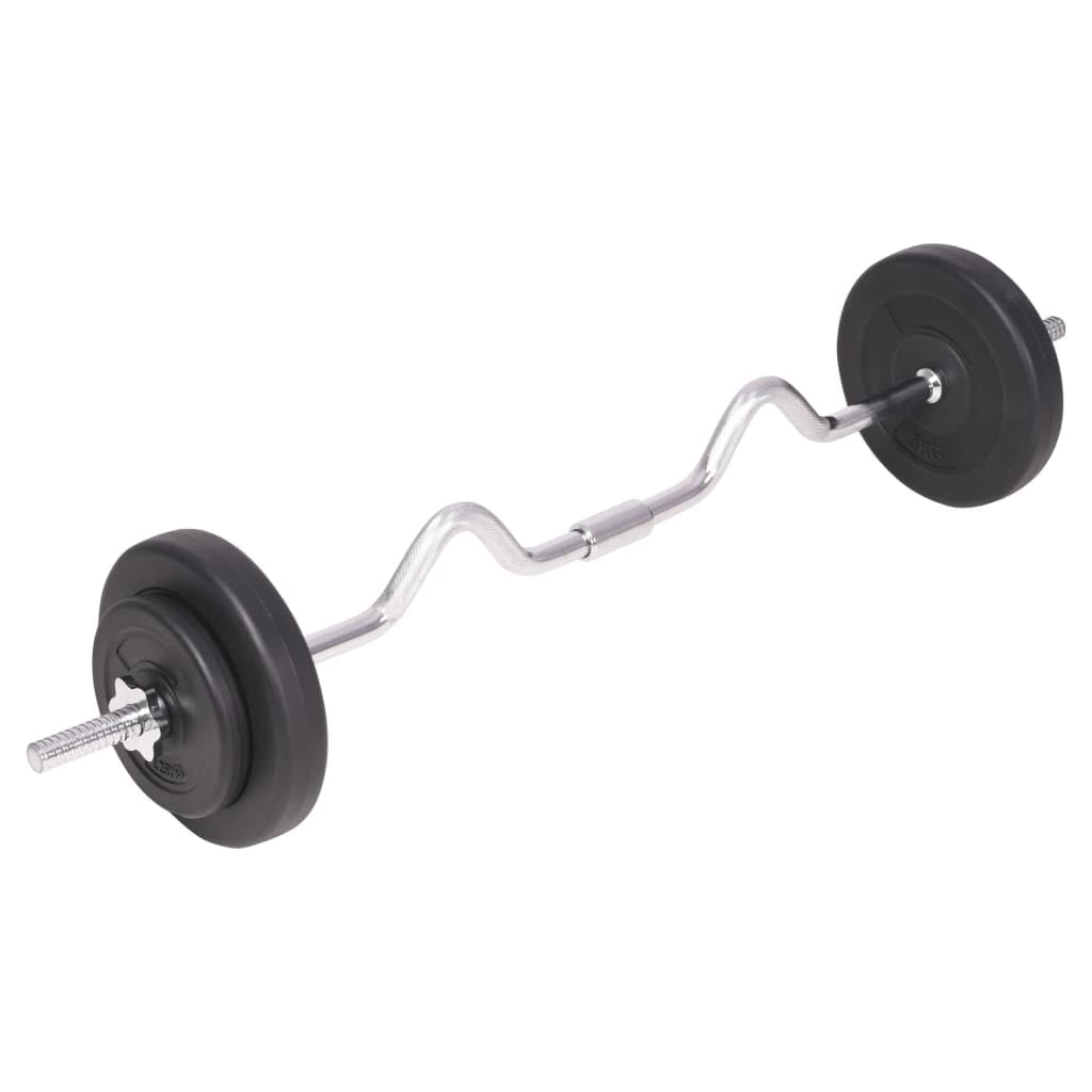 vidaXL Hantel Set 90kg Langhantel Kurzhantel Hantelstange Curlstange Gewichte