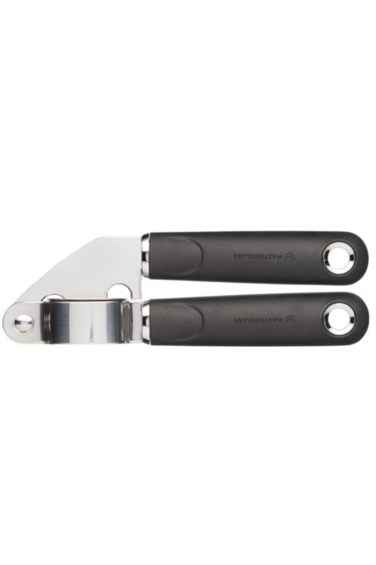 Masterclass Soft-Grip Stainless Steel Garlic Press - Black