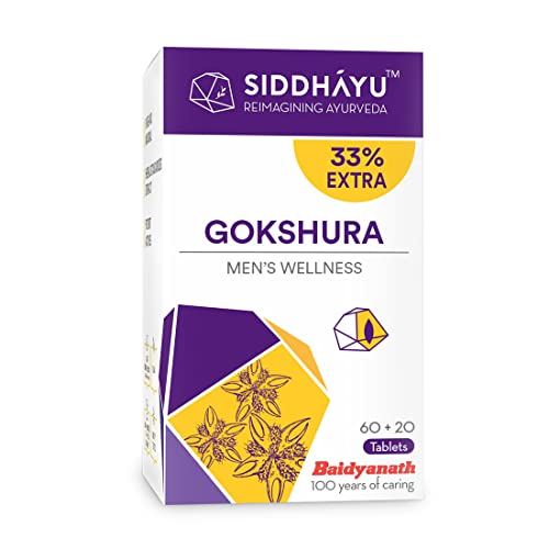 Siddhayu Gokshura Tablet | Men's Wellness | Tribulus| Enhances Immunity-Boosting and Strength | 60 + 20 Tablets Free - Pack of 2