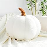 Pumpkin Pillow,Pumpkin Shaped Throw Pillow Cushion, Pumpkin Plush Floor Pillow,Pumpkin Pillow Decor ,Halloween Pumpkin Decorative Pillow Cushion for Home Decor Halloween Party Favors (7.5'', White)