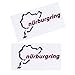 beler Logo de l'autocollant d'autocollant de voiture de sport de moteur de Nurburgring de chrome poli par 2pcs