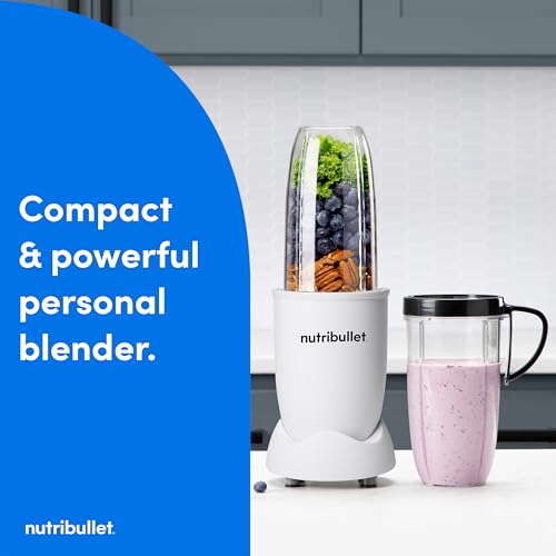 nutribullet Pro Personal Blender, Shakes, Smoothies, Food Prep, and Frozen Blending, 32 Ounce Cup, 24 Ounce Cup, Flip-top Travel Lid, 900 Watt, Matte White, NB9-0901AW — view 2