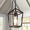LZZDUJIA Black Pendant Light for Kitchen Island Farmhouse Industrial Hanging Lantern Fixture Modern Metal Cage Lamp Chandelier Lighting for Dinning Room Hallway