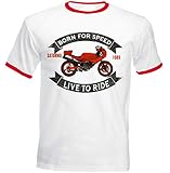 gilera engine case  TEESANDENGINES Men\'s GILERA Saturno 1989 Red Ringer T-Shirt Size Small