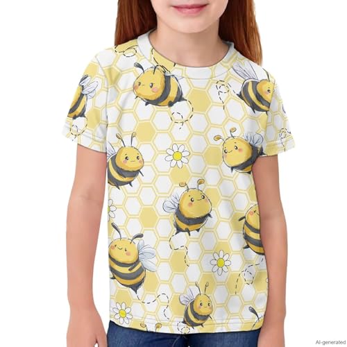 Image of WELLFLYHOM Kids Tshirts Girls Boys Short Sleeve Crewneck Tees Shirts Casual Sport Pullover Tops Size 3-16 Years