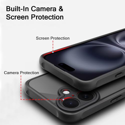 Image of TheGiftKart Hybrid Matte Frosted Translucent Back Cover Case for iPhone 17 | Shockproof Design | Camera Protection Module | Hard Back Cover Case for iPhone 17 (PC & TPU, Frost Black)