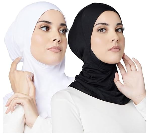 Pieces Modal Hijab Cap Adjustable Muslim Stretchy Turban Full Cover Shawl Undercap Full Neck Coverage for Girls Women