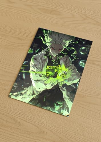 Image of NIJUKA Anime Printed A4 Size Metal sheet Poster For Home And Room Decoration | For Anime Art Fans Boys And Girls (Senku E=MC2)