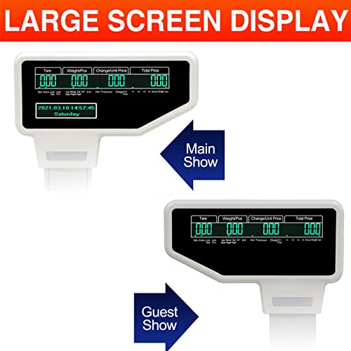 Báscula digital comercial con impresión y doble pantalla miniatura 6