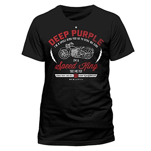 Deep Purple Speed King Rock Officiel T-Shirt Hommes Unisexe - Les Beatles, Paul McCartney, John Lennon, RIngo Starr, George Harrison Deep Purple Speed King Rock Officiel T-Shirt Hommes Unisexe