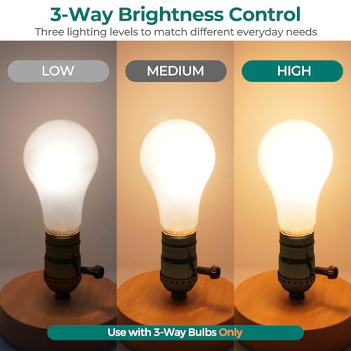 Image of DiCUNO UL Listed 3-Way Lamp Socket Replacement, E26 Standard Threaded Base Light Socket, Turn Switch Knob for Low-Medium-High Light Settings, Table, Floor Lamp Repair Kit, 2-Pack, (Champagne Gold)