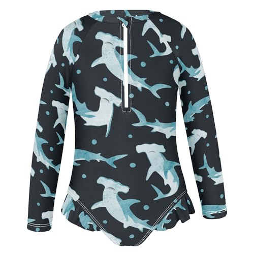 Girls One Piece Swimsuits with UPF 50+ Sun Protection Rash Guard Long Sleeve Swimsuit 3-12 Years2