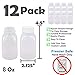 8 oz Small Plastic Milk Drink Juice Water Lunch Bottles with White Caps 12Pk