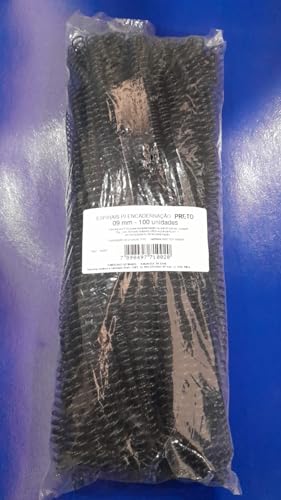 Espiral Para Caderno 09Mm Preto Com 100Un P/50Fls Pacote 108712