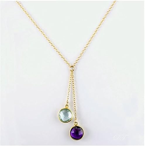 Miniatura 6 de Adabele 1 Juego de Dijes de Piedras Natales Mixtas Grado A de 10mm (0.394 in), Cuentas Colgantes de Cristal Chapadas en Oro Amarillo 18K (12 piezas)