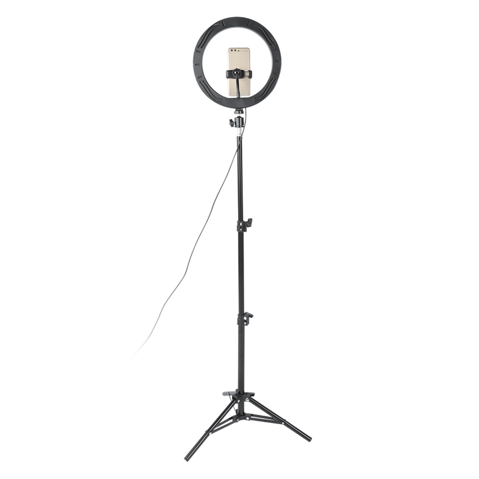 Anello Luminoso LED da 10"con Supporto per treppiede, 3 modalità di Luce dimmerabili Anello Luminoso per Selfie con Supporto per Telefono, Lampada LED per Porta USB