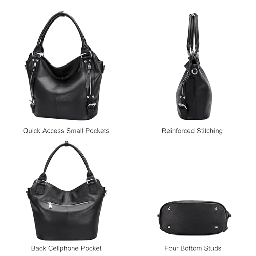 Over Earth Genuine Leather Handbags for Women Hobo Shoulder Bags Ladies Tote Bag - Image 4