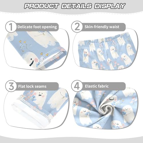 Girls' Athletic Leggings Ankle Length Yoga Dance Pants Kids Teen 4T Cute White Ghost3